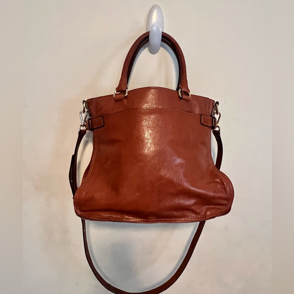 Michael by Michael Kors Naomi Cognac Leather Satchel / Crossbody Bag. EUC - Picture 4 of 10